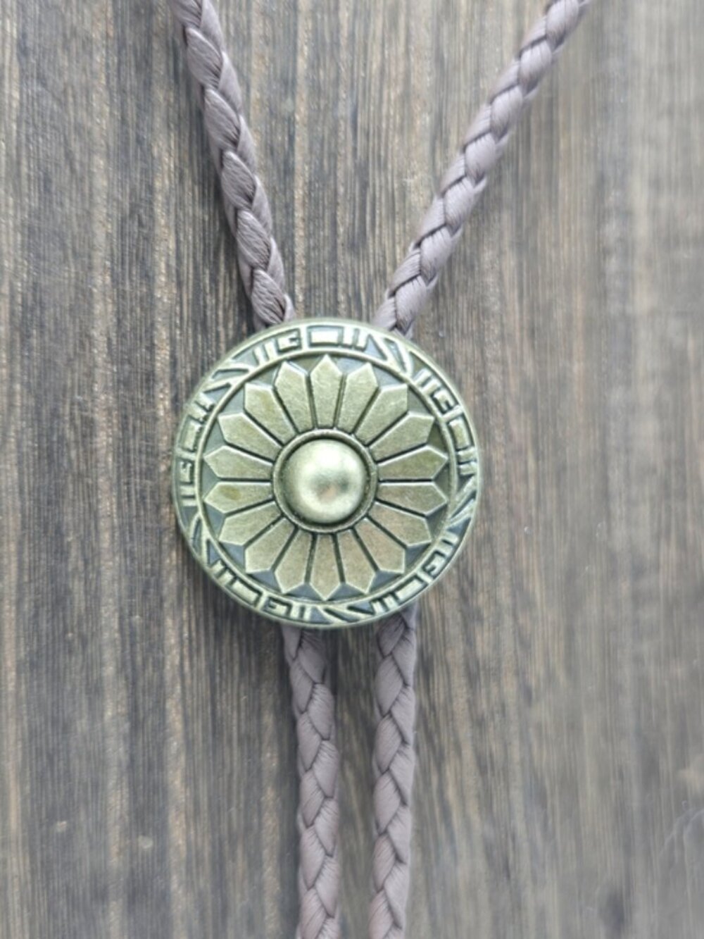 Western Concho Lariat Tie Brass Tone Men's Accessories Metal Costume Fashion